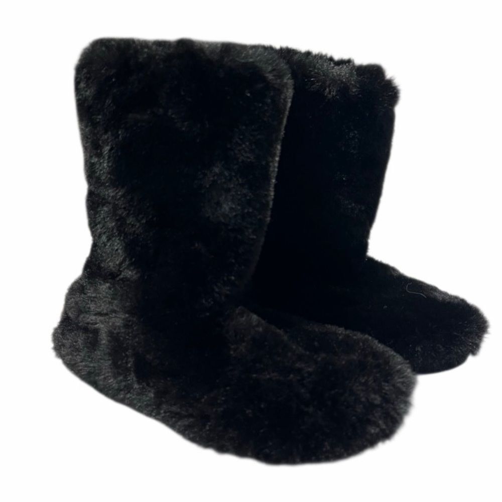 Lauren Conrad Cozy Black Furry Boots Size 8
